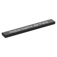 Visuel catalogue d’une tuile noire 1 ×8 imprimée Notre-Dame de Paris, Rebrickable 4162pr9983 Black RB 0, élément LEGO 6476498.