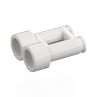 Visuel catalogue de jumelles blanches à deux tubes reliés, Rebrickable 30162 White RB 15, élément LEGO 6601430.