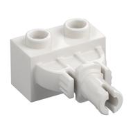 Visuel catalogue d’une brique blanche 1 ×2 à deux tenons supérieurs et axe d’articulation latéral, Rebrickable 4920 White RB 15, élément LEGO 6472887.