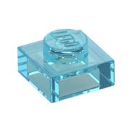 Visuel catalogue d’une plaque 1 × 1 à un tenon, transparente bleu clair : Rebrickable 3024 Trans-Light Blue RB 41, image associée à LEGO 6051920.