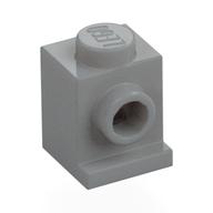 Visuel catalogue d’une brique à phare gris clair 1 × 1, avec tenon supérieur et tenon frontal creux : Rebrickable 4070 Light Bluish Gray RB 71, image LEGO 4211476.