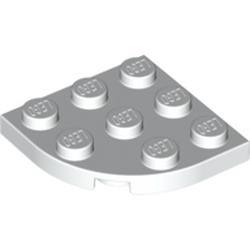 Image LEGO de la pièce plaque arrondie d’aile, couleur blanc, référence BrickLink 30357, élément LEGO 4550745.