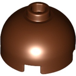 Image LEGO de la pièce élément bombé du pot de miel, couleur brun rougeâtre, référence BrickLink 553, élément LEGO 6096945.