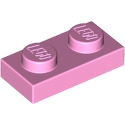 Image LEGO de la pièce plaque rose de l’oreille, couleur rose vif, référence BrickLink 3023, élément LEGO 4654128.