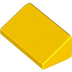 Pente 1 × 2 du bec jaune, référence BrickLink 85984, vue LEGO de l’élément 4550348.