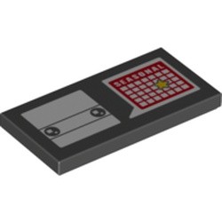 Tuile de calendrier saisonnier noir, référence BrickLink 87079pb0470, vue LEGO de l’élément 6212341.