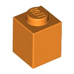 La brique des cheveux : pièce LEGO 3005, couleur orange, élément 4173805.