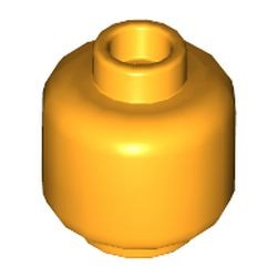 Centre orange d’une tulipe blanche : tête de minifigurine vierge orange clair vif, référence BrickLink 3626, élément LEGO 6201587.