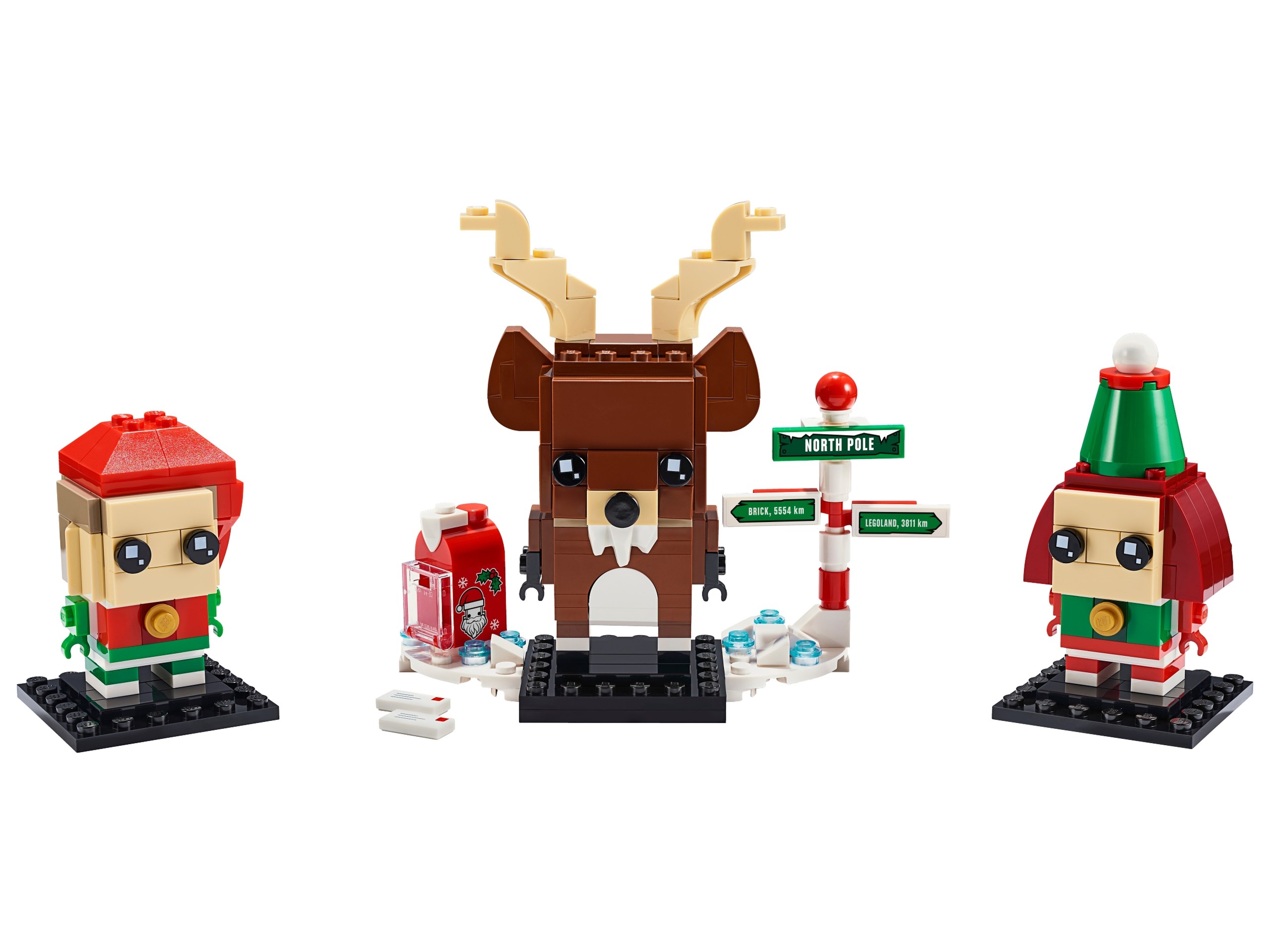 Modèle officiel LEGO 40353 : Renne, Elfe et Elfie.