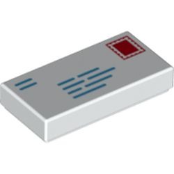 Enveloppe imprimée, couleur Blanc, référence BrickLink 3069p01, élément LEGO 6329597.