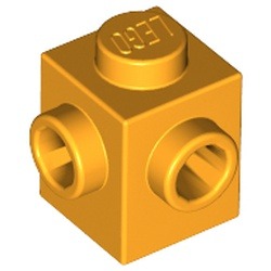Pièce LEGO brique d’angle de pluto, couleur orange clair vif, référence BrickLink 26604, élément LEGO 6292415.