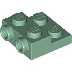Les supports latéraux internes : pièce LEGO 99206, couleur vert sable, élément 6223171.