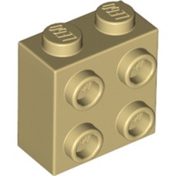 Noyau à tenons latéraux : référence BrickLink 22885, couleur beige, élément LEGO 6214334.