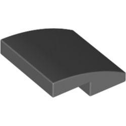 La courbe gris foncé : pièce LEGO 15068, couleur gris bleuté foncé, élément 6071261.