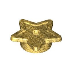 La médaille étoilée : pièce LEGO 11609, couleur doré nacré, élément 6184647.