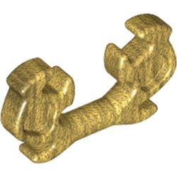 Ornement doré du casque de Nya : pièce BrickLink 11437, doré nacré, élément LEGO 6132730 ; distinct des grandes cornes clipsées.