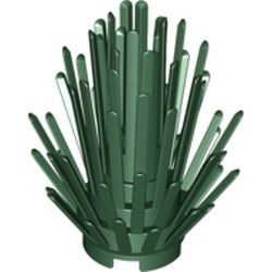 La végétation du socle : pièce LEGO 6064, couleur vert foncé, élément 6331498.
