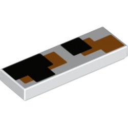La petite tuile du motif koï : pièce LEGO 63864pb210, couleur blanc, élément 6404514.