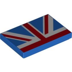 Le drapeau de la robe de Geri : pièce LEGO 26603pb241, couleur bleu, élément 6407108.