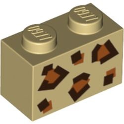 Le motif léopard de Mel B : pièce LEGO 3004pb270, couleur beige, élément 6289308.