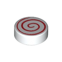 La spirale d’Emma : pièce LEGO 98138pb013, couleur blanc, élément 6411552.