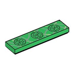 Les bordures vertes de McGonagall : pièce BrickLink 2431pb0784, couleur vert, élément LEGO 6386818.