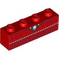 Le haut rouge imprimé de Vaiana : pièce BrickLink 3010pb345, couleur rouge, élément LEGO 6430679.
