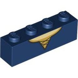 Le col doré de Mérida : pièce BrickLink 3010pb346, couleur bleu foncé, élément LEGO 6433333.