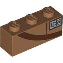 La sangle imprimée de Lando : pièce BrickLink 3622pb145, couleur nougat moyen, élément LEGO 6443114.