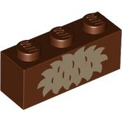 La fourrure imprimée de Wicket : pièce BrickLink 3622pb146, couleur marron rougeâtre, élément LEGO 6443119.