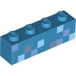 Le vêtement pixelisé du zombie : pièce BrickLink 3010pb350, couleur bleu azur foncé, élément LEGO 6432417.