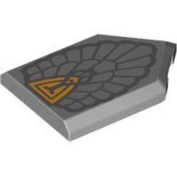 Le motif central de la couronne d’Aragorn : pièce LEGO 22385pb274, couleur gris bleuté clair, élément 6430719.