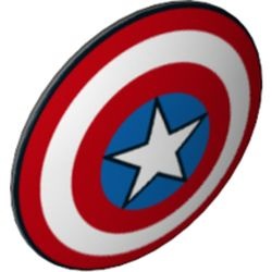 Le bouclier imprimé de Captain America : pièce LEGO 75902pb13, couleur gris bleuté foncé, élément 6261471.