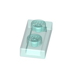 Les plaques transparentes bleu clair : pièce LEGO 3023, couleur bleu clair transparent, élément 6240222.