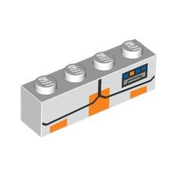 Armure du torse imprimée, blanc, référence BrickLink 3010pb354, élément LEGO 6485128.