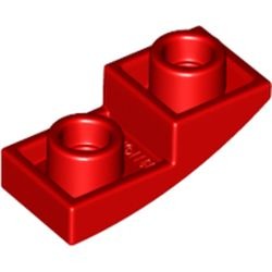 Les courbes rouges inversées des cheveux : pièce BrickLink 24201, couleur rouge, élément LEGO 6186398.
