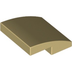 Les courbes beiges des cheveux : pièce BrickLink 15068, couleur beige, élément LEGO 6046924.