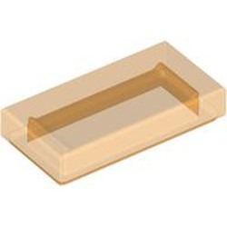 Tuile de visière, orange transparent, référence BrickLink 3069, élément LEGO 6514225.