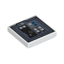 Boîtier de commande imprimé, blanc, référence BrickLink 3068pb2633, élément LEGO 6529603.