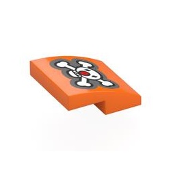 Le crâne imprimé du chapeau de Baggy : pièce LEGO 15068pb642, couleur orange, élément 6536401.