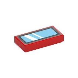 Les vitres du torse du robot Optimus Prime : pièce LEGO 3069pb1339, couleur rouge, élément 6536378.