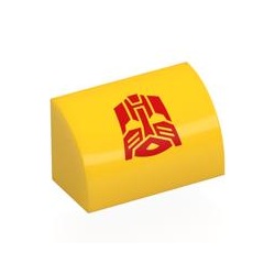Le symbole Autobot du capot : pièce LEGO 37352pb046, couleur jaune, élément 6568562.