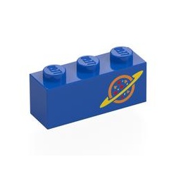 Le logo des deux Aliens : pièce LEGO 3622pb168, couleur bleu, élément 6617583.