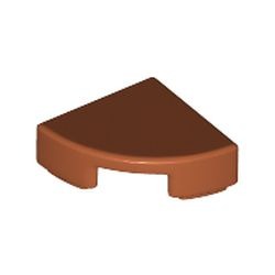 Les quarts de cercle orange foncé de Max : pièce BrickLink 25269, couleur orange foncé, élément LEGO 6228968.