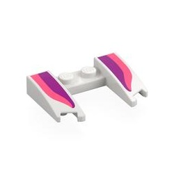 Les oreilles imprimées de Nomade : pièce LEGO 11291pb12, couleur blanc, élément 6574160.