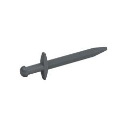 L’épée argentée de Corbeau : pièce LEGO 18031, couleur argenté mat, élément 6078442.