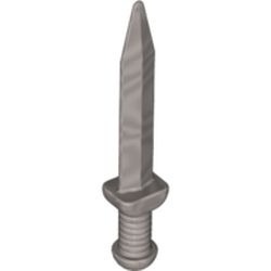 La courte épée argentée de Skye : pièce BrickLink 18034, couleur argent plat, élément LEGO 6093532.