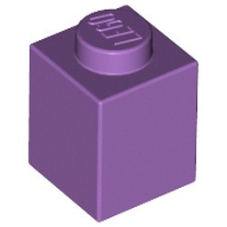 Les briques lavande des extrémités : pièce BrickLink 3005, couleur lavande moyen, élément LEGO 4651903.