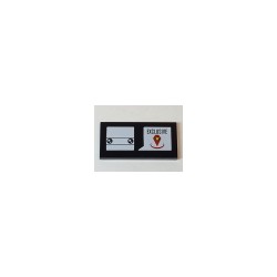 Tuile noire 2 × 4 imprimée du pictogramme BrickHeadz et du décor Exclusive, référence BrickLink 87079pb0456.