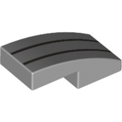 Pente courbe gris clair avec deux lignes sombres sur la surface supérieure.